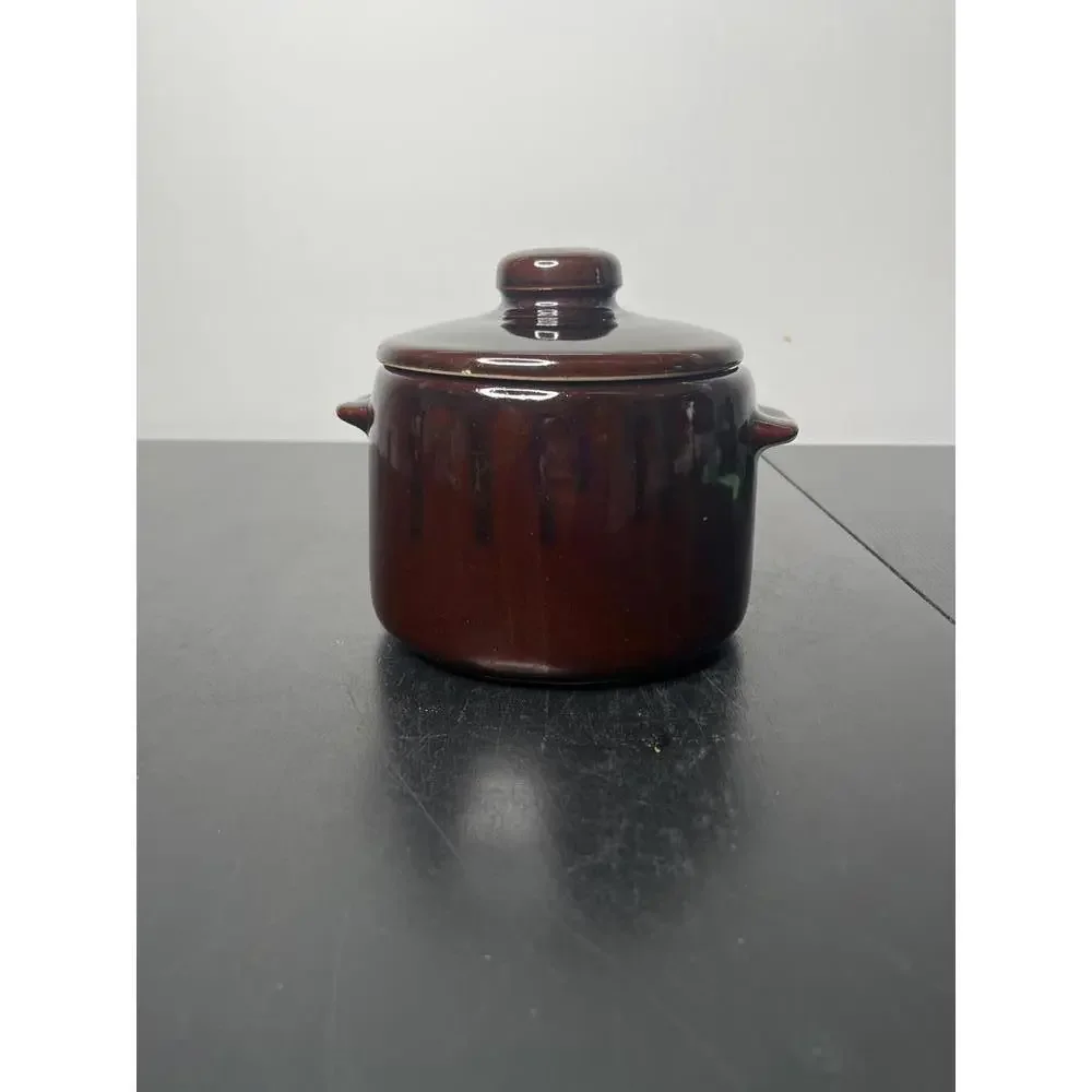 Vintage 1950s Brown Westbend Bean Pot Genuine Stoneware